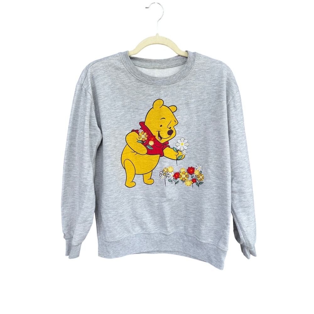 Disney Winnie The Pooh Floral Pullover Sweatshirt M